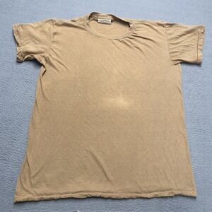 Vintage Lally Mfg Corp Shirt Mens Medium Brown Military Undershirt 80s Cotton‎